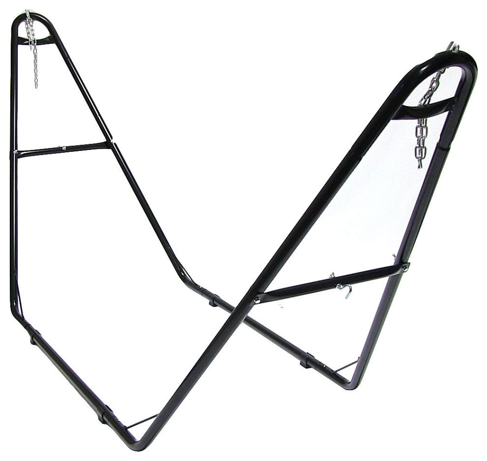 Sunnydaze 2-Person Cotton Rope Hammock With Spreader Bars and Universal Stand