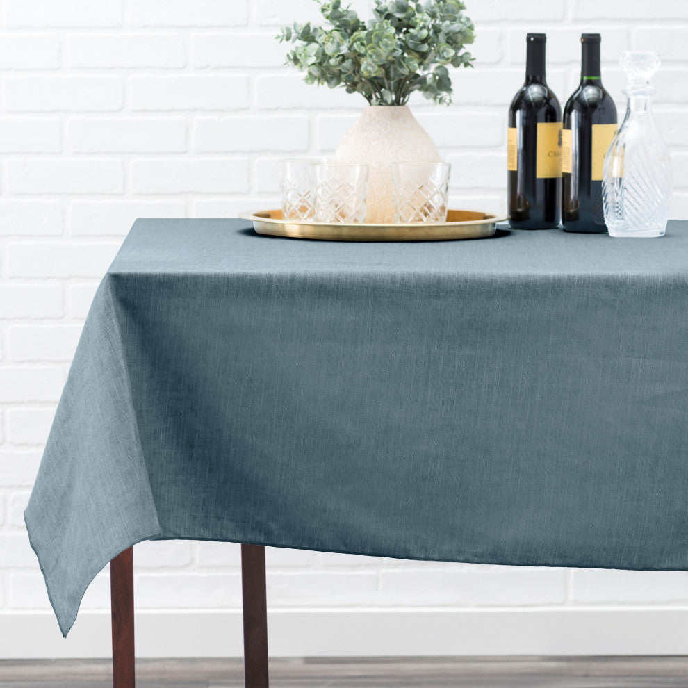 Lisa Solid 60" x 84" Tablecloth, Dusty Blue