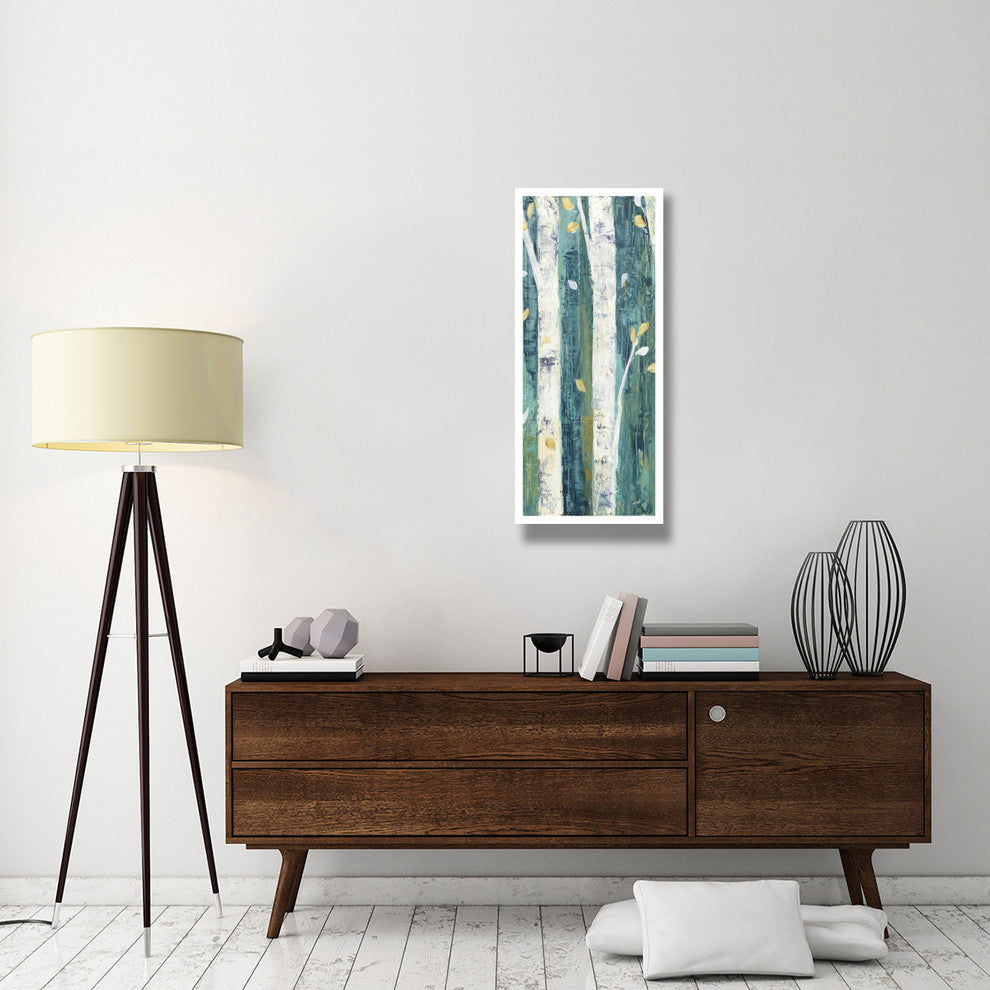 "Birches in Spring Panel II" Digital Paper Print by Julia Purinton, 18"x42"