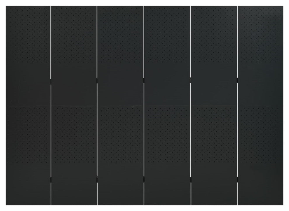 Vidaxl 6-Panel Room Divider Black 94.5"x70.9" Steel