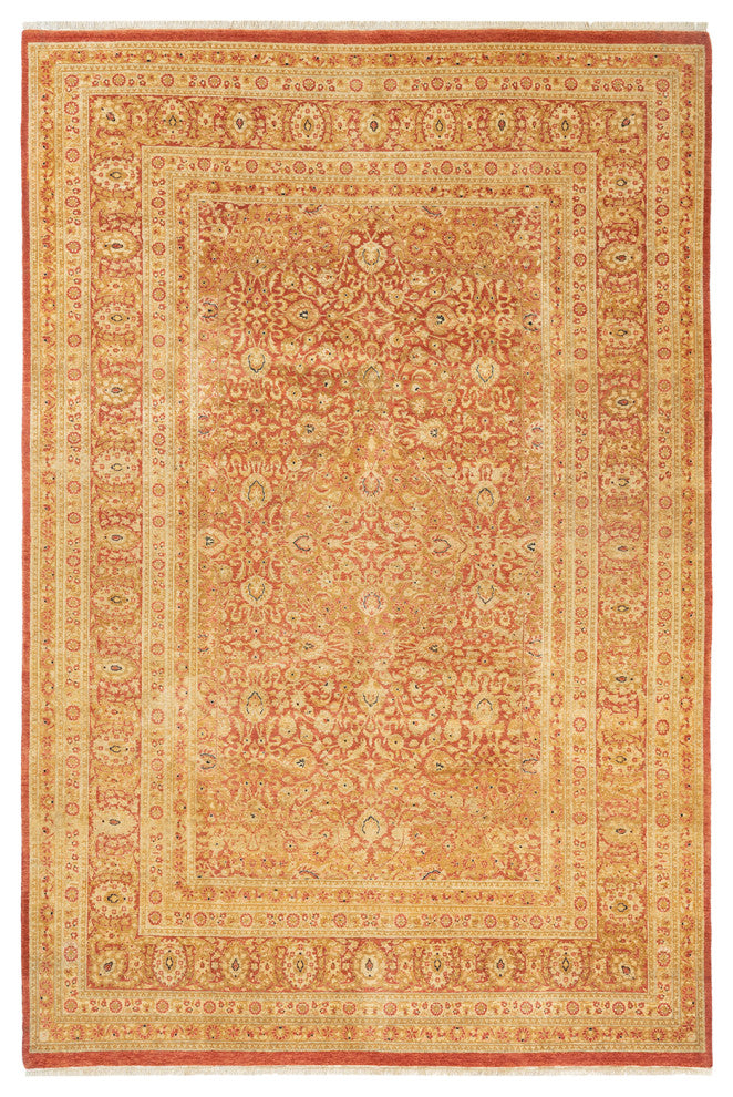 Mogul, One-of-a-Kind Hand-Knotted Area Rug Orange, 6'3"x9'6"