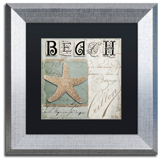 Color Bakery 'Beach Book II' Matted Framed Art, Silver Frame, Black Mat, 11x11