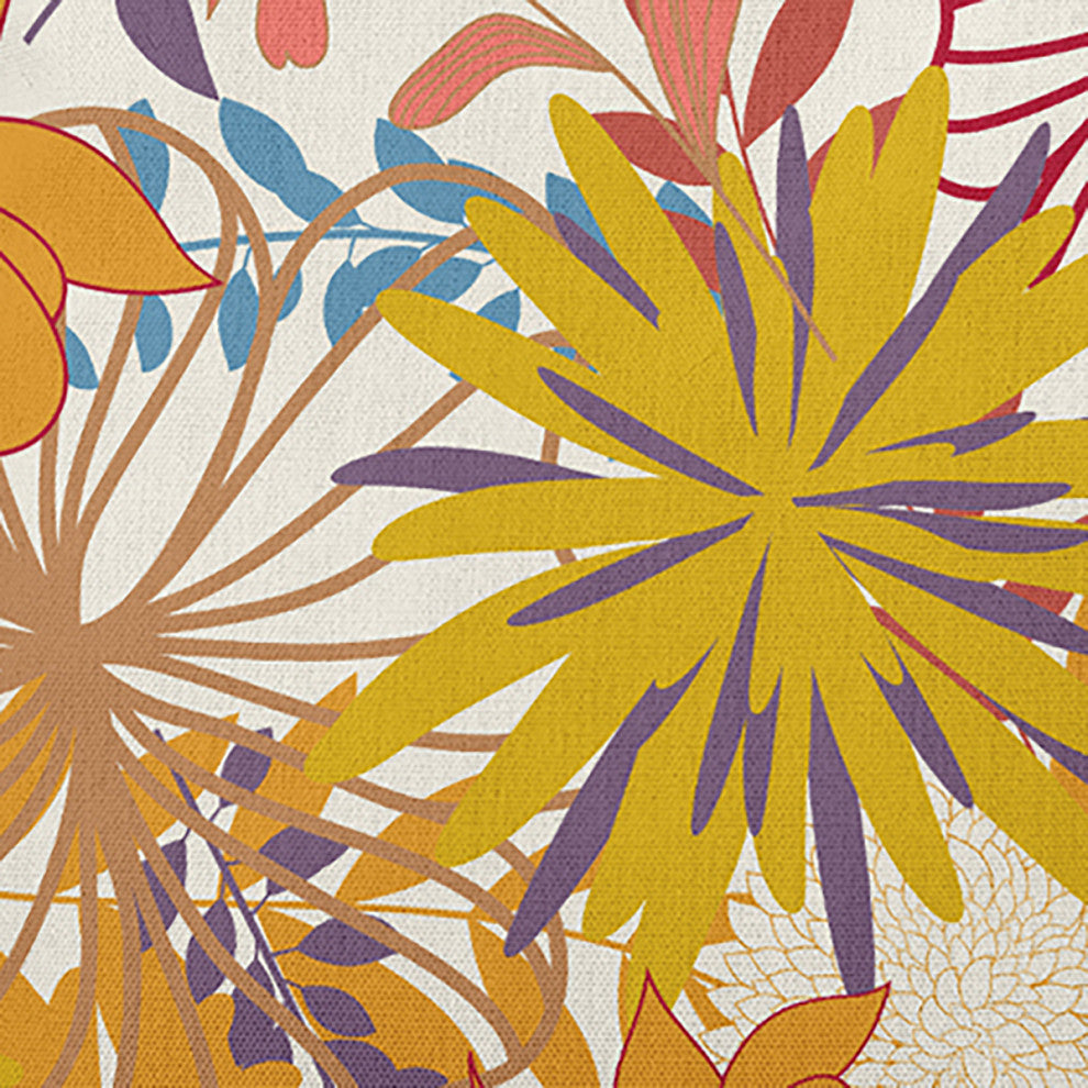 Jumble Floral Accent Pillow, Mustard, 26"x26"