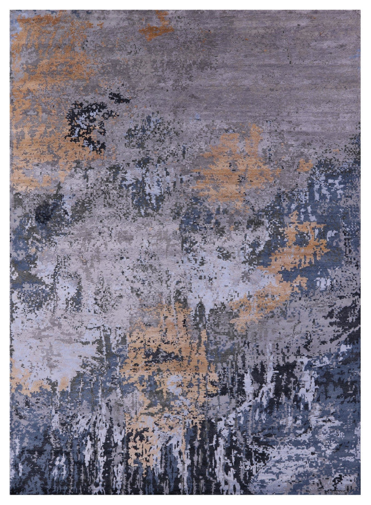 Wool & Silk Abstract Hand-Knotted Rug 9' 11" X 14' 2" - Q13080