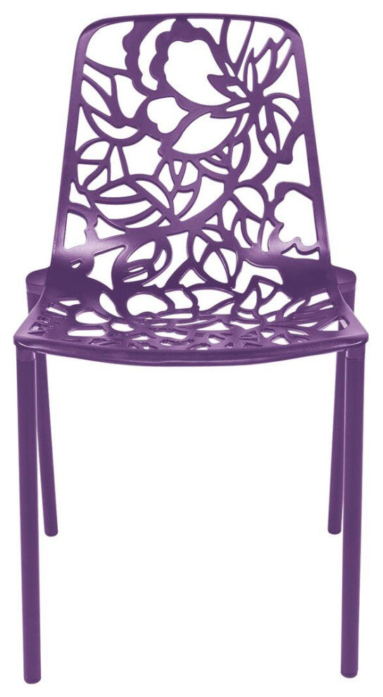 LeisureMod DC23PU2 Modern Devon Aluminum Chair, Set of 2