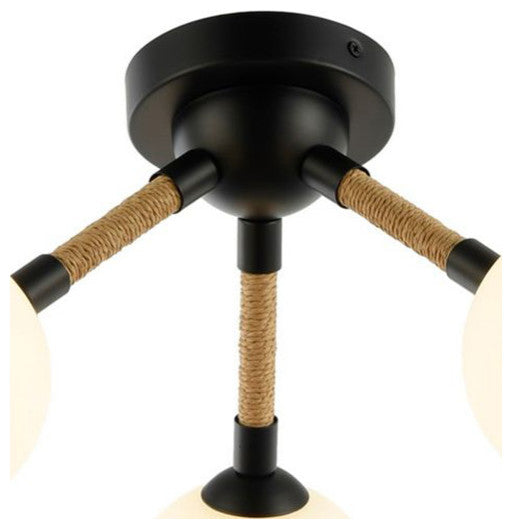 Capilano - 3-Light Semi-Flush Mount - Black