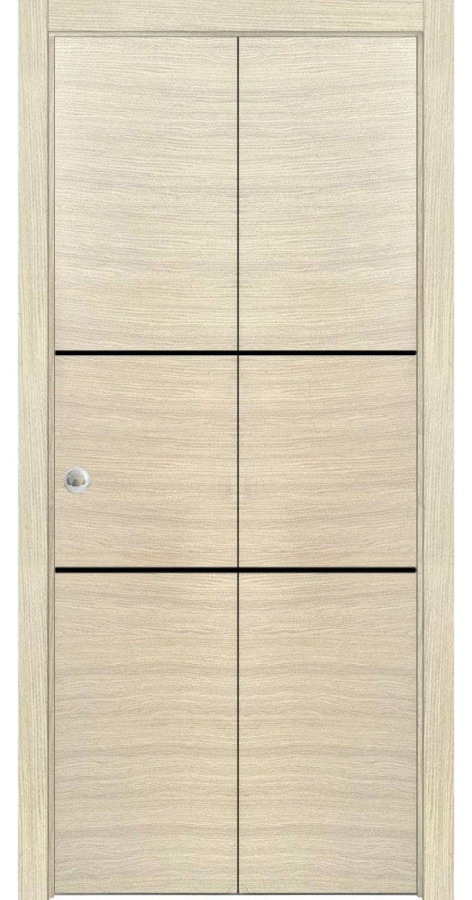 Bi-fold Doors 56 x 84 | Planum 0014 Natural Veneer with  | Sturdy Tracks
