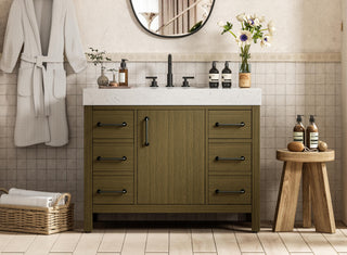 Home Living 42" Single Bathroom Vanity, Chestnut Brown