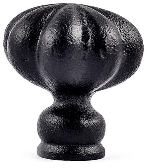 Cabinet Hardware Knob Black Wrought Iron Floral Mission Design 1.5" Di. Set of 4