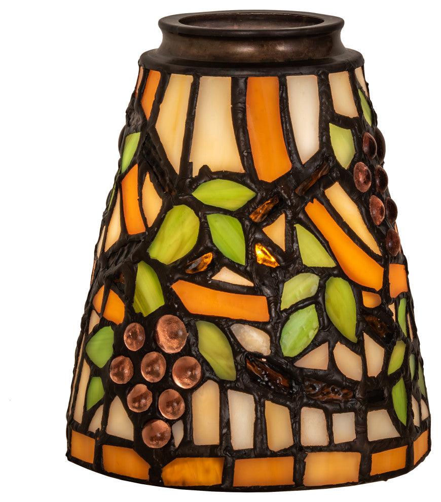 4 Wide Jeweled Grape Fan Light Shade