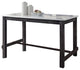Rectangular Counter Height Table, White/Weathered Espresso