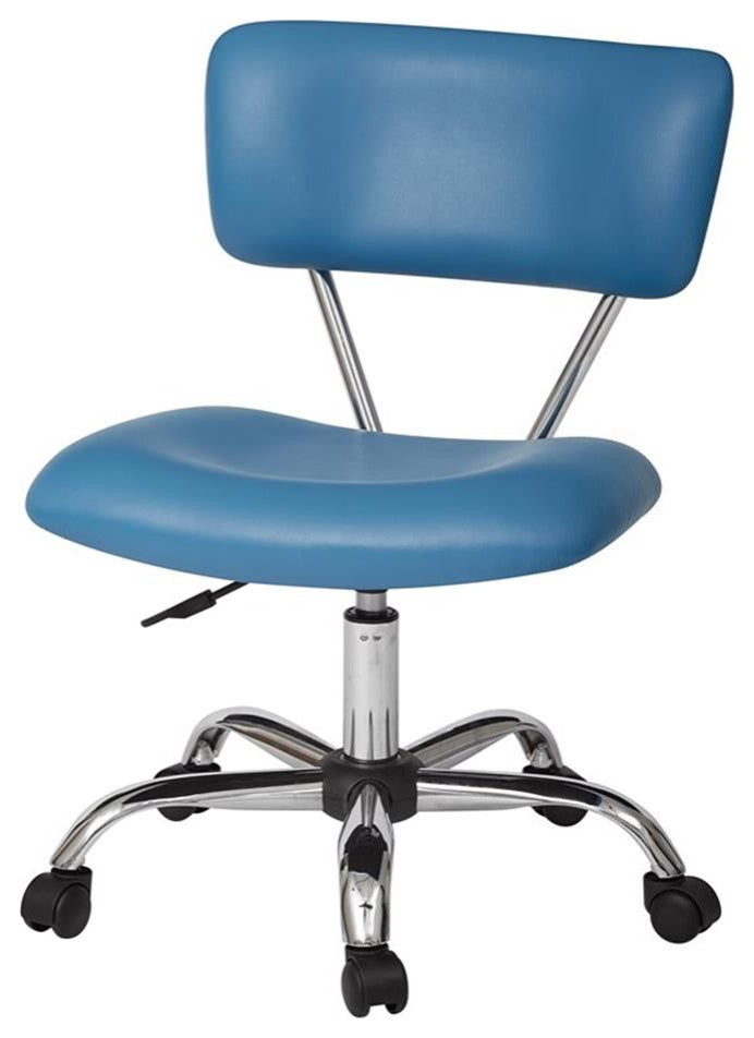 Vista Task Office Chair in Blue Faux leather