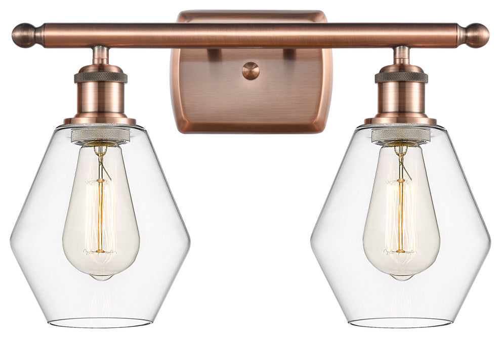 Innovations 516-2W-AC-G652-6-LED 2-Light Bath Vanity Light, Antique Copper