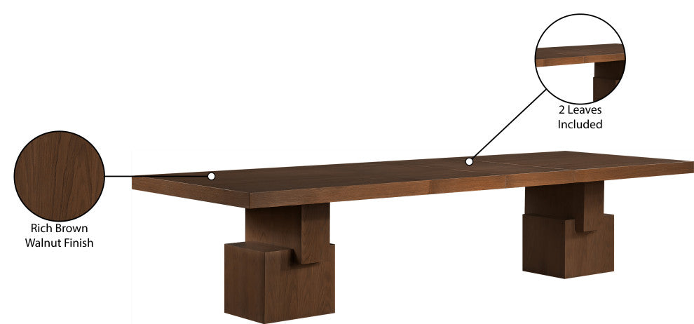 Anzio Oak Veneer Dining Table, Brown