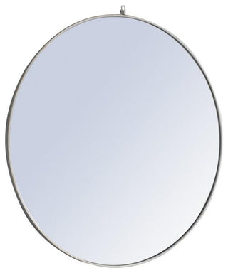 Elegant Decor Rowan 48" Rectangle Metal Frame Hooked Mirror in Silver