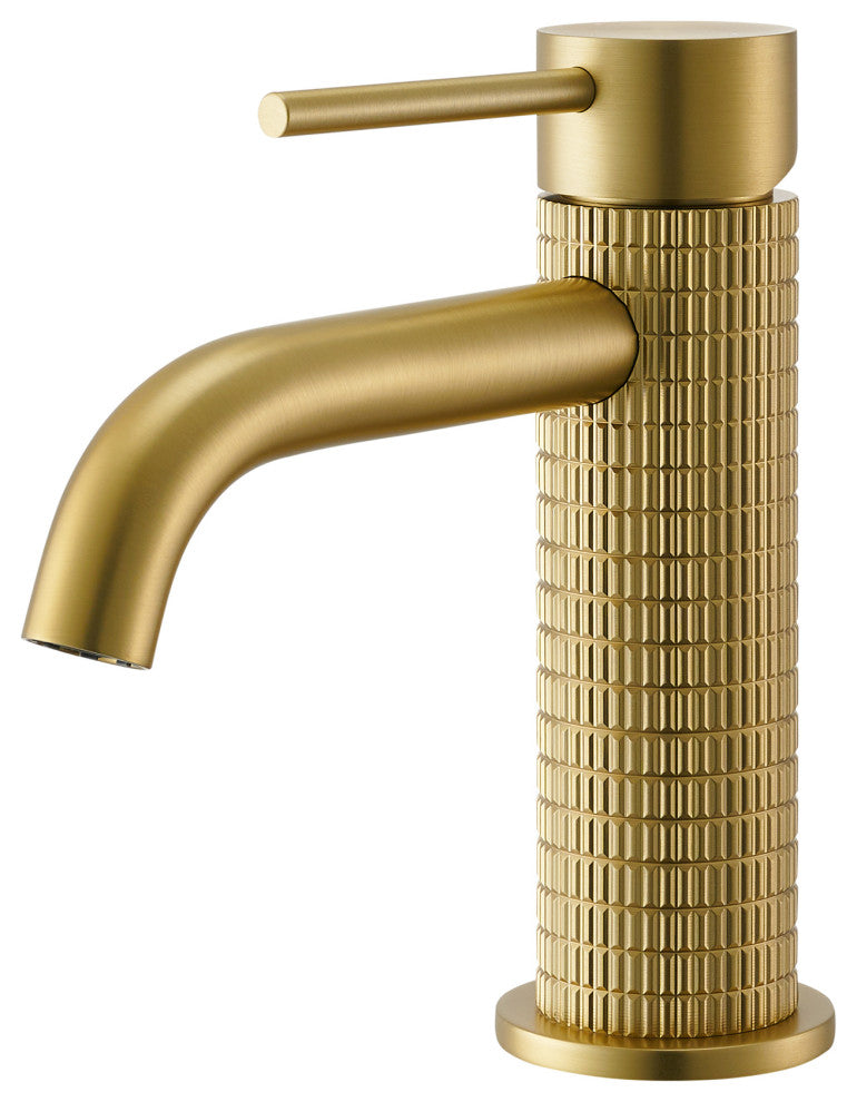 Mendavia Single-Handle Basin Bathroom Faucet, Brushed Gold, High Handle