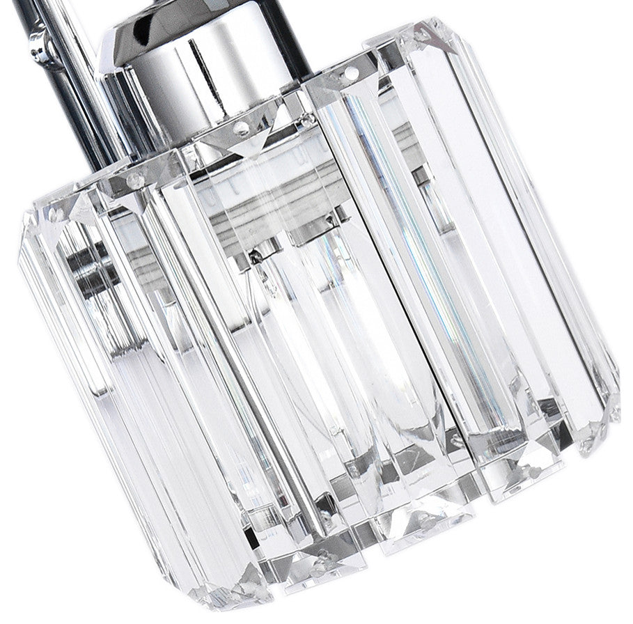 Dimmable Vanity Light With Crystal Accents, Chrome, 3 Light