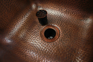 SinkSense Antique Copper 2" Jr. Basket Strainer Drain with Removable Basket