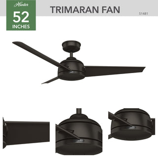 Hunter 52" Trimaran Premier Bronze Wet Rated Ceiling Fan and Wall Control