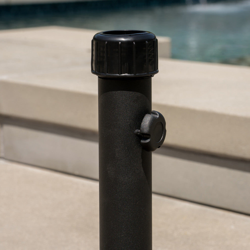 GDF Studio Tulare Outdoor 33 lbs Circular Concrete Umbrella Base, Black