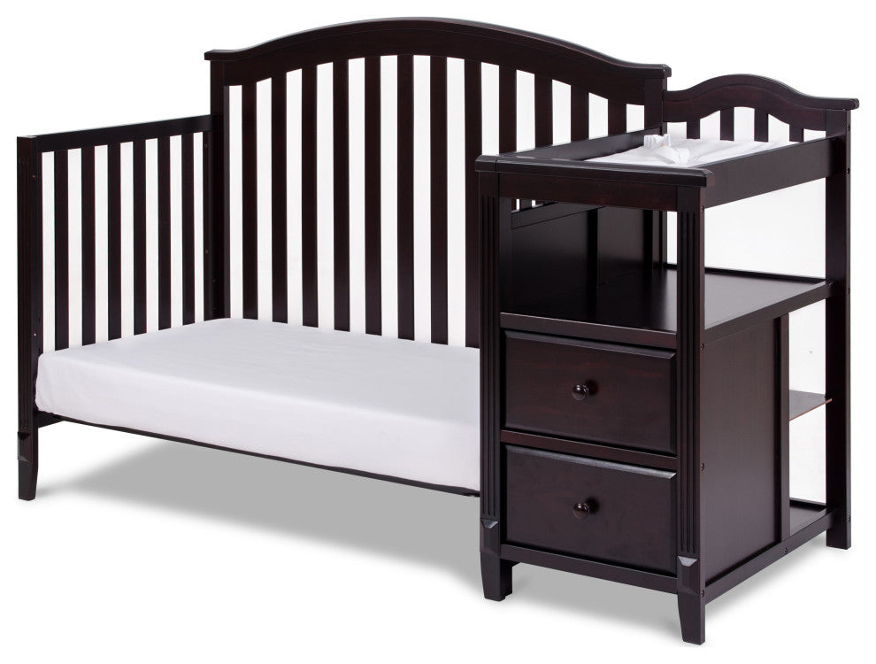 Kali 4-in-1 Convertible Crib, Espresso, With Changer (2 Drawers)