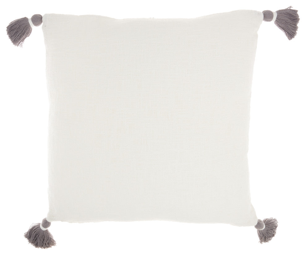 Mina Victory SH038 Throw Pillow, Grey, 20"X20"