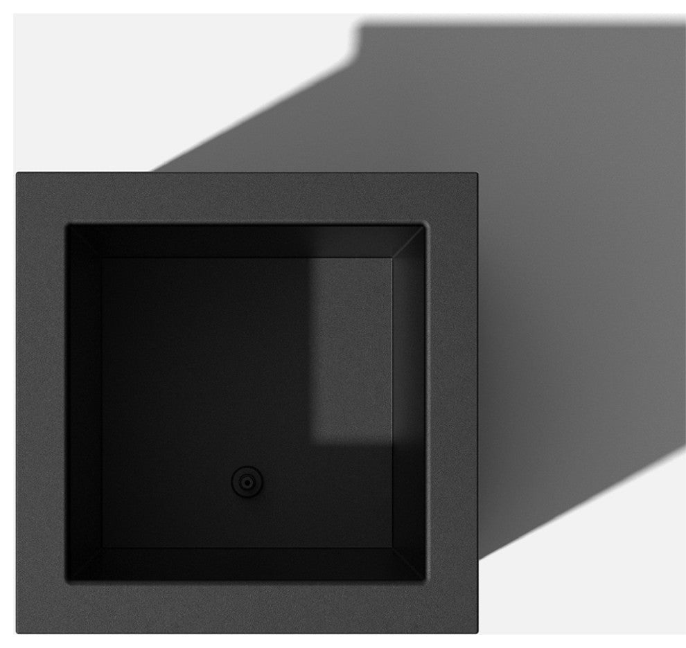 Brixton Cube Planter, 20", Black