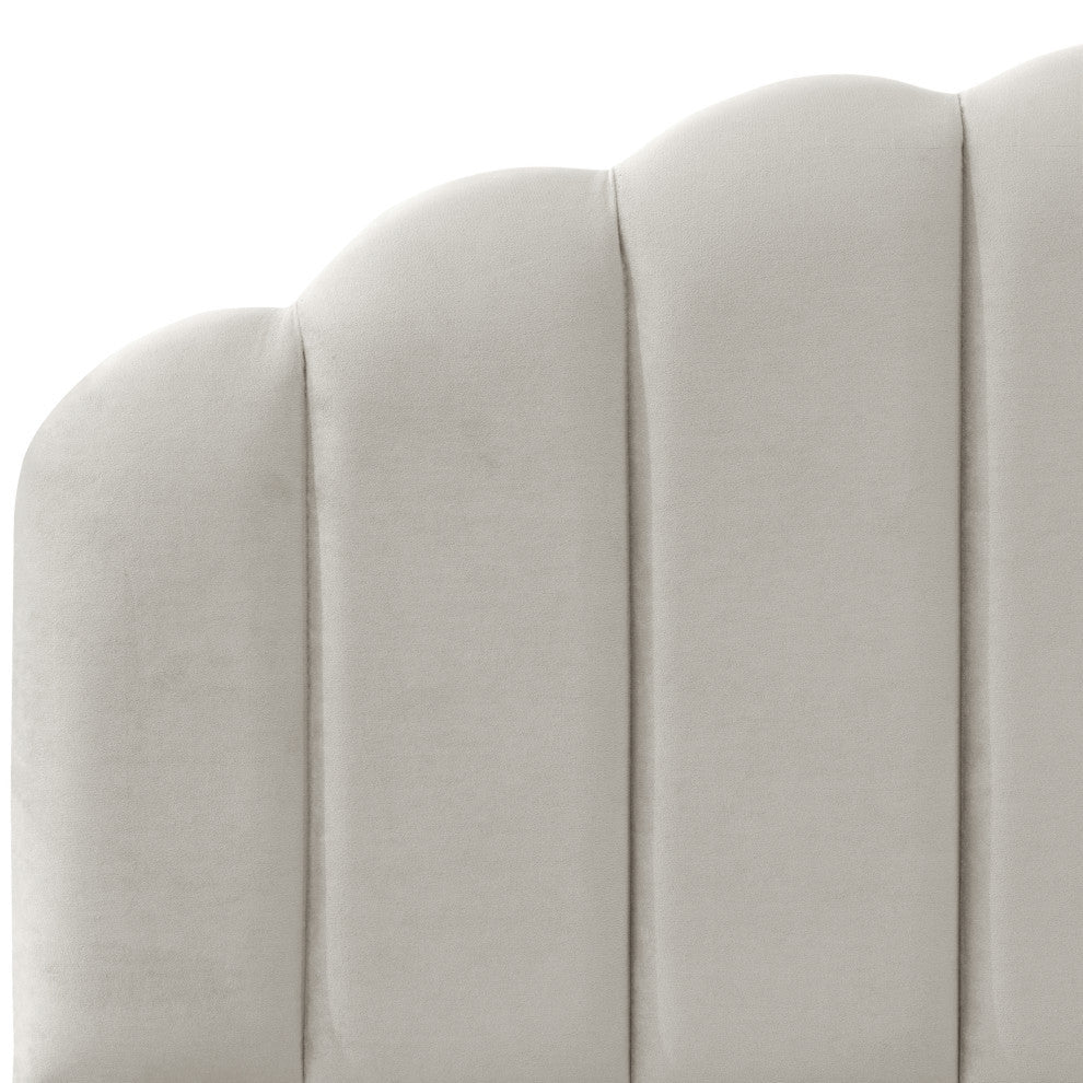 Full Headboard, Velvet Light Gray