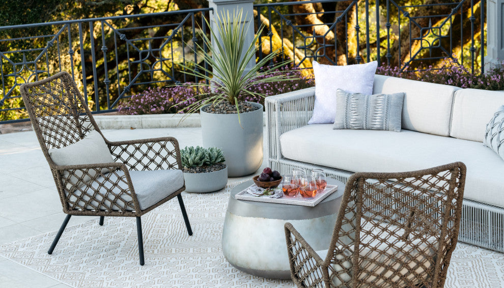 Artifacts Rattan Rectangular Flat Tray, White Wash