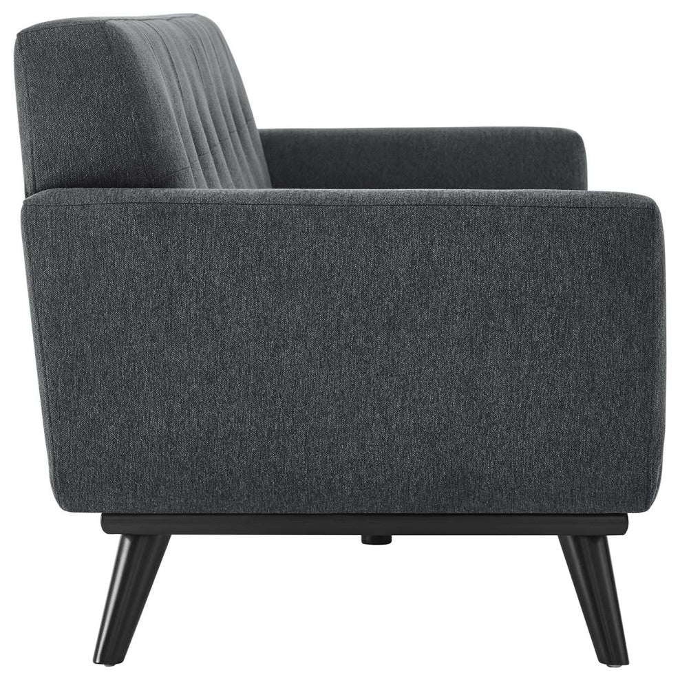 Engage Herringbone Fabric Sofa, Charcoal