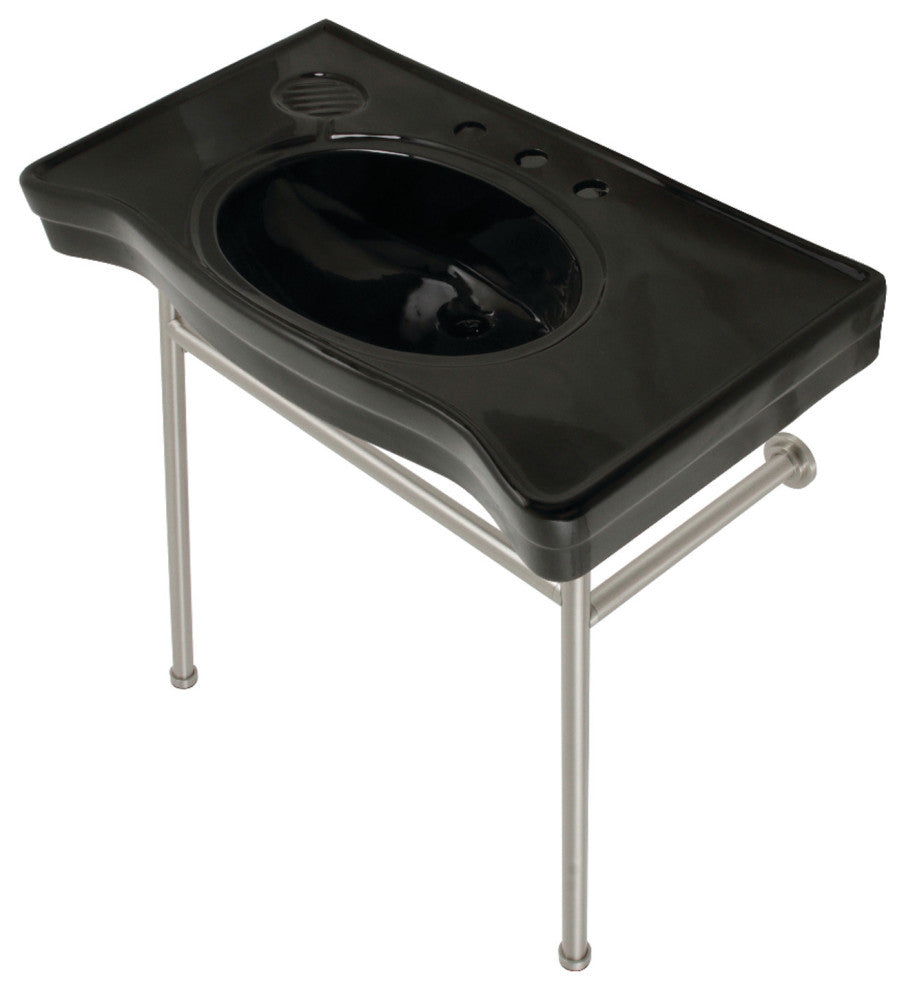 Fauceture VPB28140W88K 36" Ceramic Console Sink, Legs