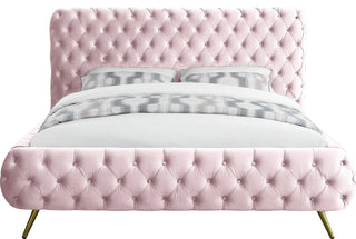 Delano Velvet Upholstered Bed, Pink, King