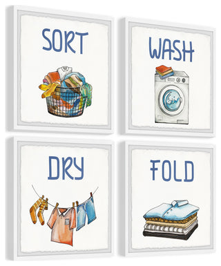 Perfect Laundry Quadriptych, 4-Piece Set, 18x18 Panels