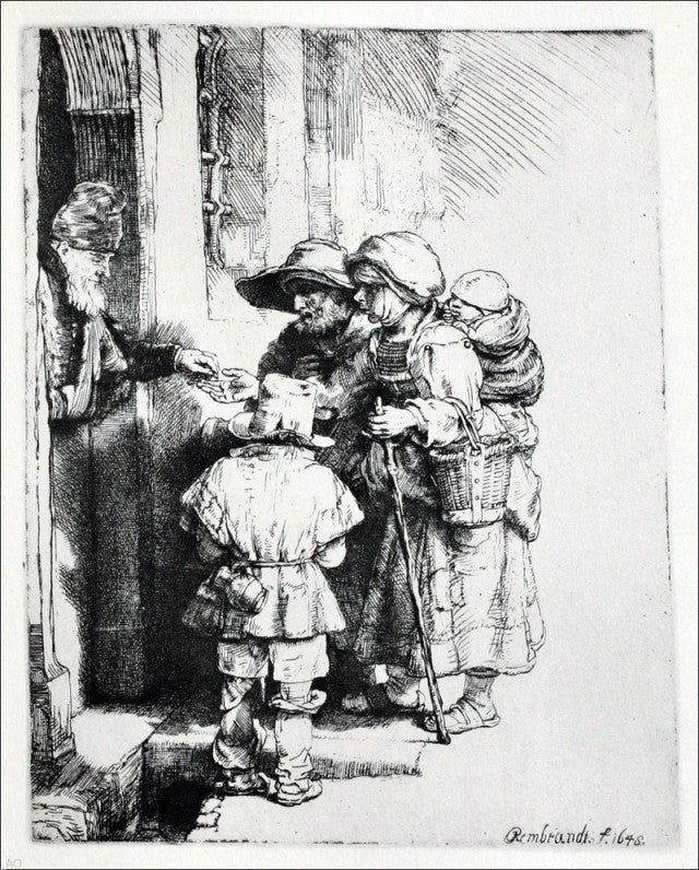 Rembrandt Van Rijn Three Beggars at the Door of a House Gallery Wrapped Canvas