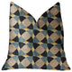Shape Reflections Blue and Beige Luxury Throw Pillow, 12"x20"
