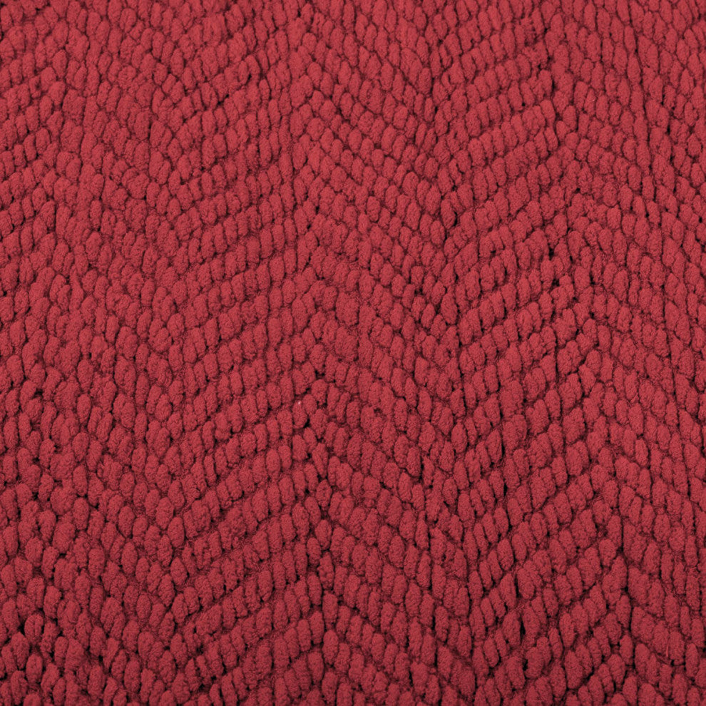 Tweed Knitted Throw Blanket, Chili Pepper Red, 50"x60"