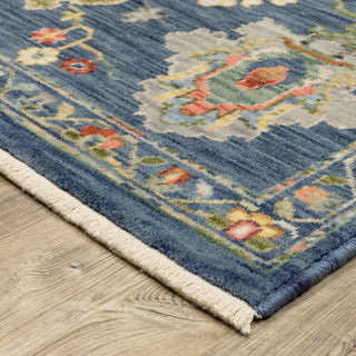 Leoness Vintage Traditional Blue/ Multi Area Rug, 3'3" x 5'