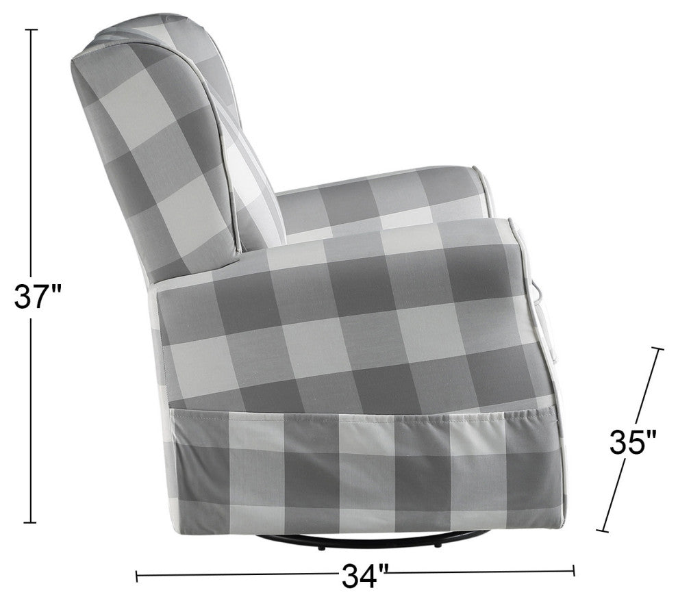 Swivel Chair With Glider, Gray