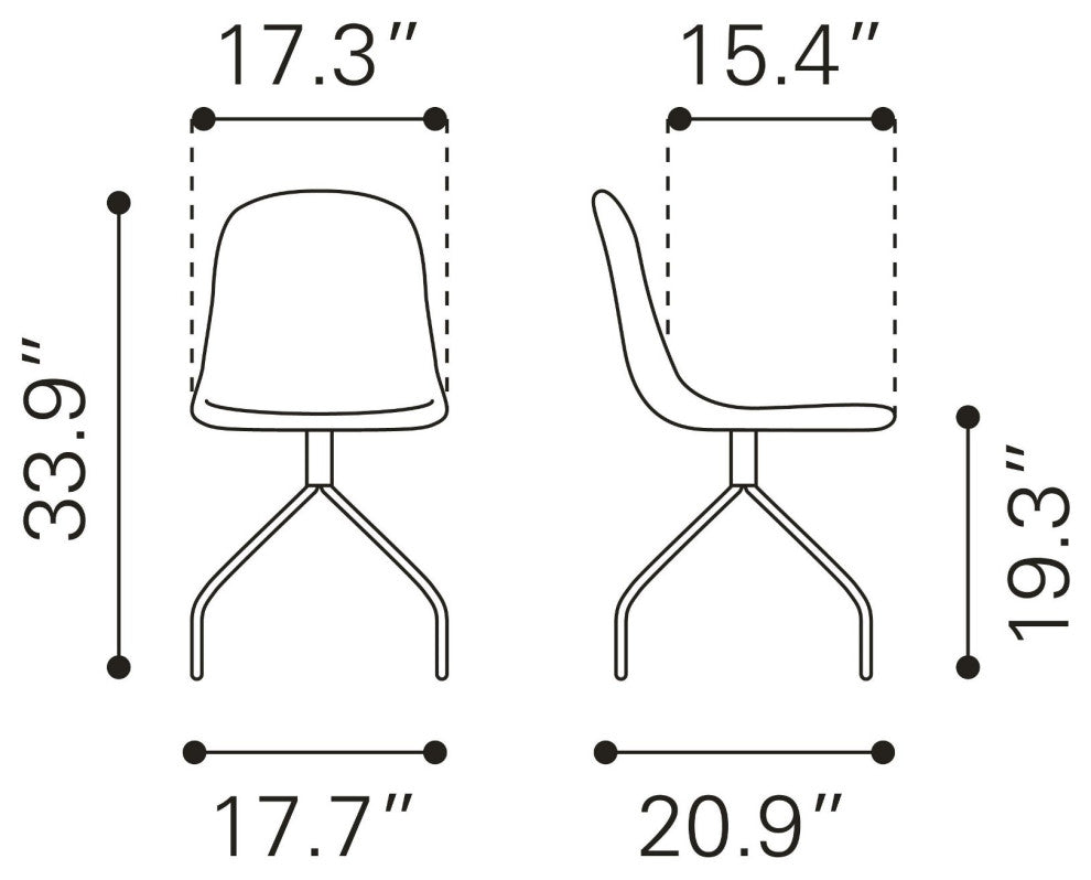 Dining Chair, Set of 2, Steel Metal, Fabric, Gray, Black, Cafe Bistro