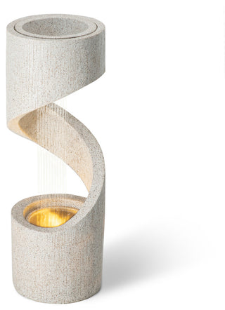 Faux Terrazzo Spiral Shaped Polyresin Fountain