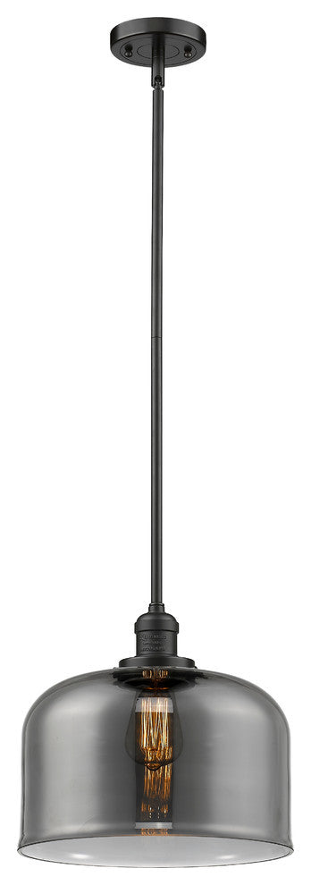 X-Large Bell 1-Light LED Pendant, Oil Rubbed Bronze, Glass: Smoked