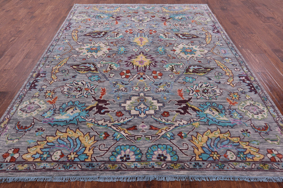 Turkish Oushak Handmade Wool Rug 8' 0" X 9' 10" - Q15686