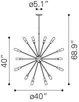 Zuo Modern Sapphire Ceiling Lamp Large