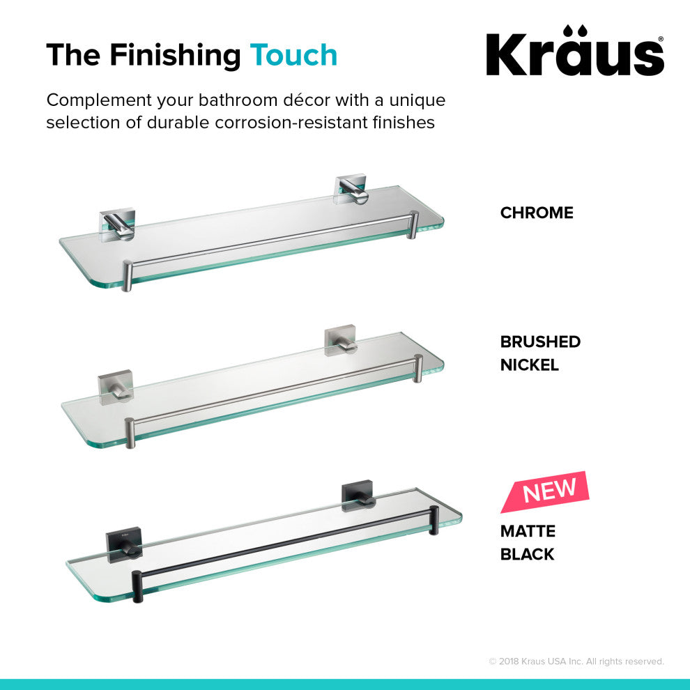 Ventus Bathroom Shelf, Brushed Nickel