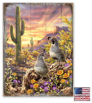 Quail Vista Wooden Block, 36 X 24