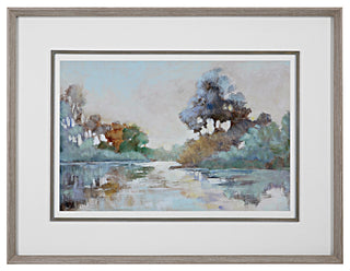 Morning Lake Watercolor Framed Print
