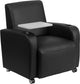 Guest Chair With Tablet Arm, Black With Casters, 41"x30"x35"