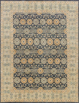 Hand Knotted Vegetable Dyed Wool Area Rug, Indigo/Lt. Blue, 5'6"x8'6"