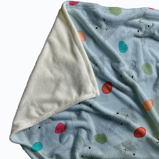30 x 40 in Easter Bunnies and Eggs Throw Blanket, After Rain Blue