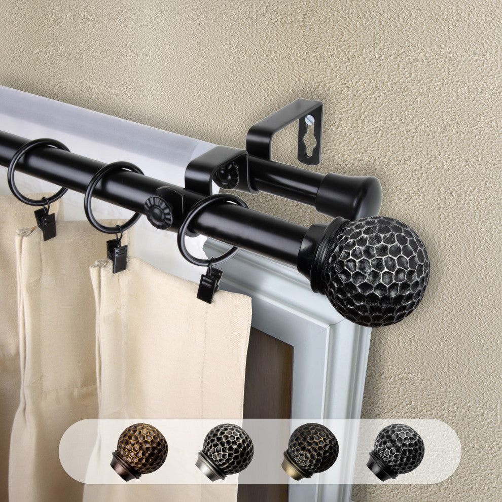Nicholson 13/16" Double Curtain Rod Black